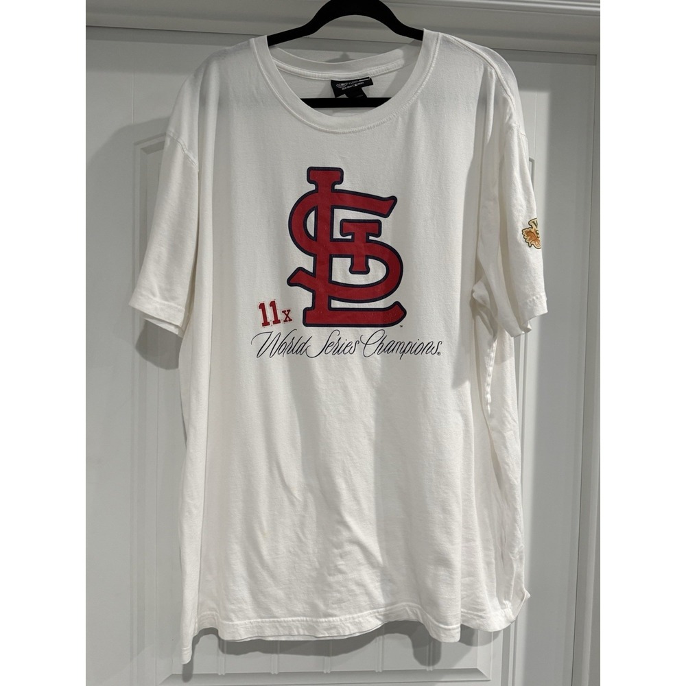 New Era St Louis Cardinals Shirt 2XL White 11x World Series Champions MLB Sleeve